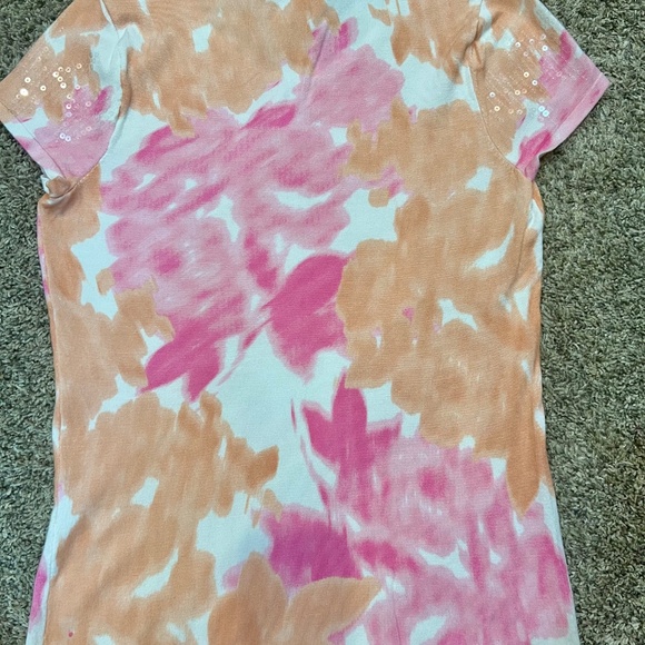 INC CONCEPTS ORANGE & PINK SEQUIN SWEATER - Picture 3 of 3